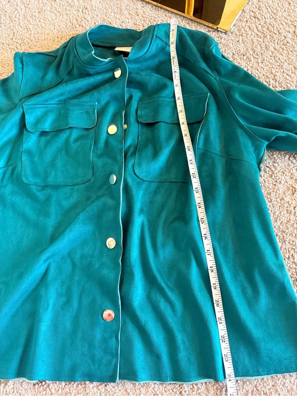 Chico's Suede Button-Front Jacket - Picture 7 of 8